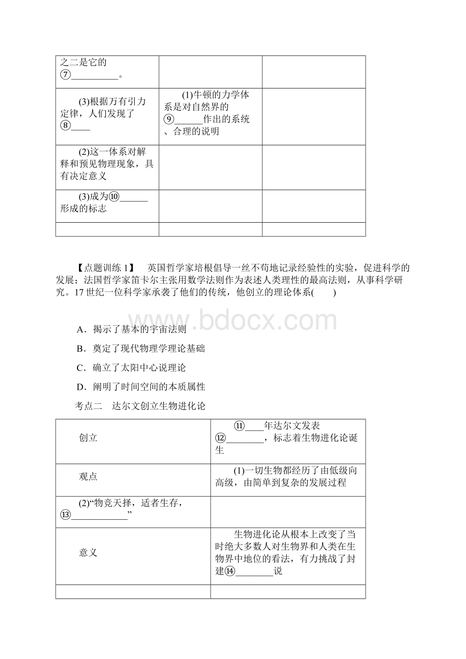 高考历史总复习 第十九单元 近代以来世界的科学发展历程 第38讲 近现代科学革命与技术革命学案Word下载.docx_第3页