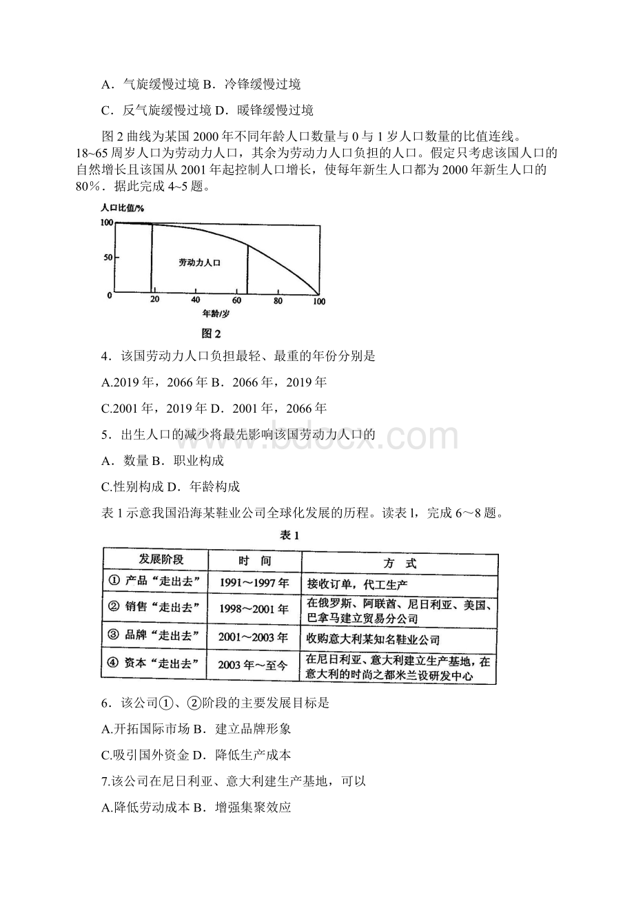 全国高考文综地理试题及答案新课标.docx_第2页