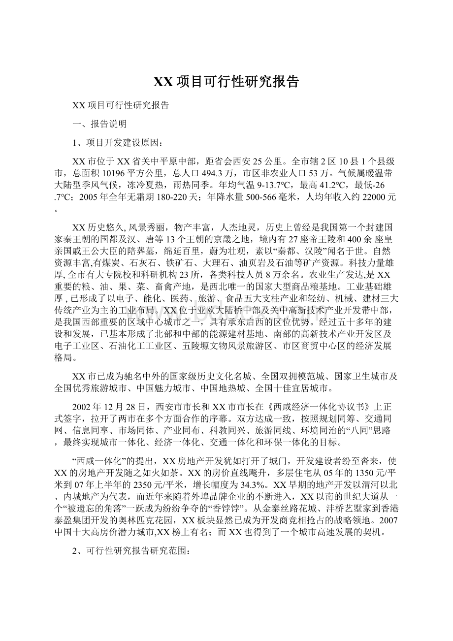 XX项目可行性研究报告Word下载.docx_第1页