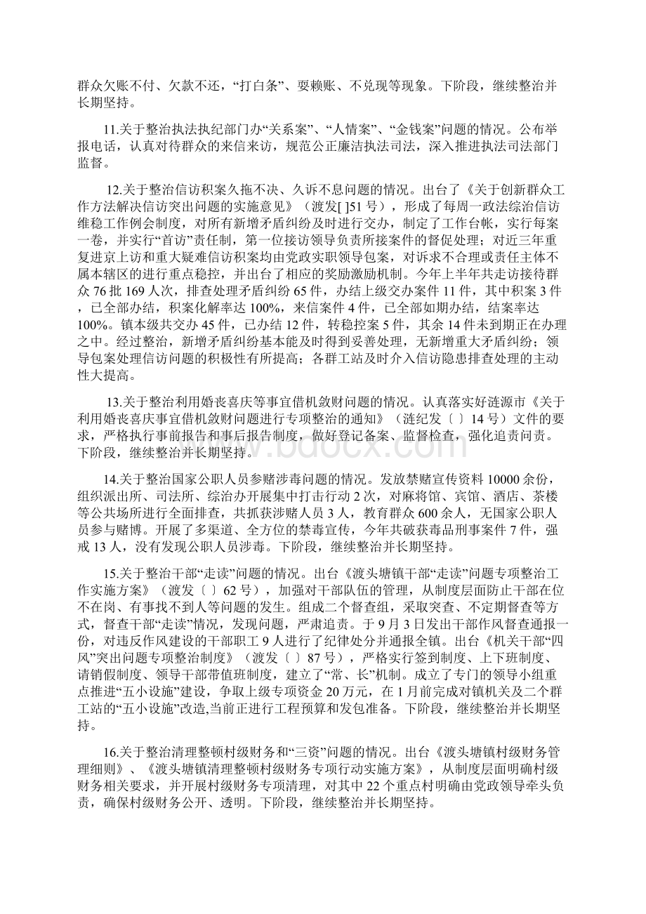 渡头塘镇开展四风突出问题专项整治工作自查评估报告.docx_第3页