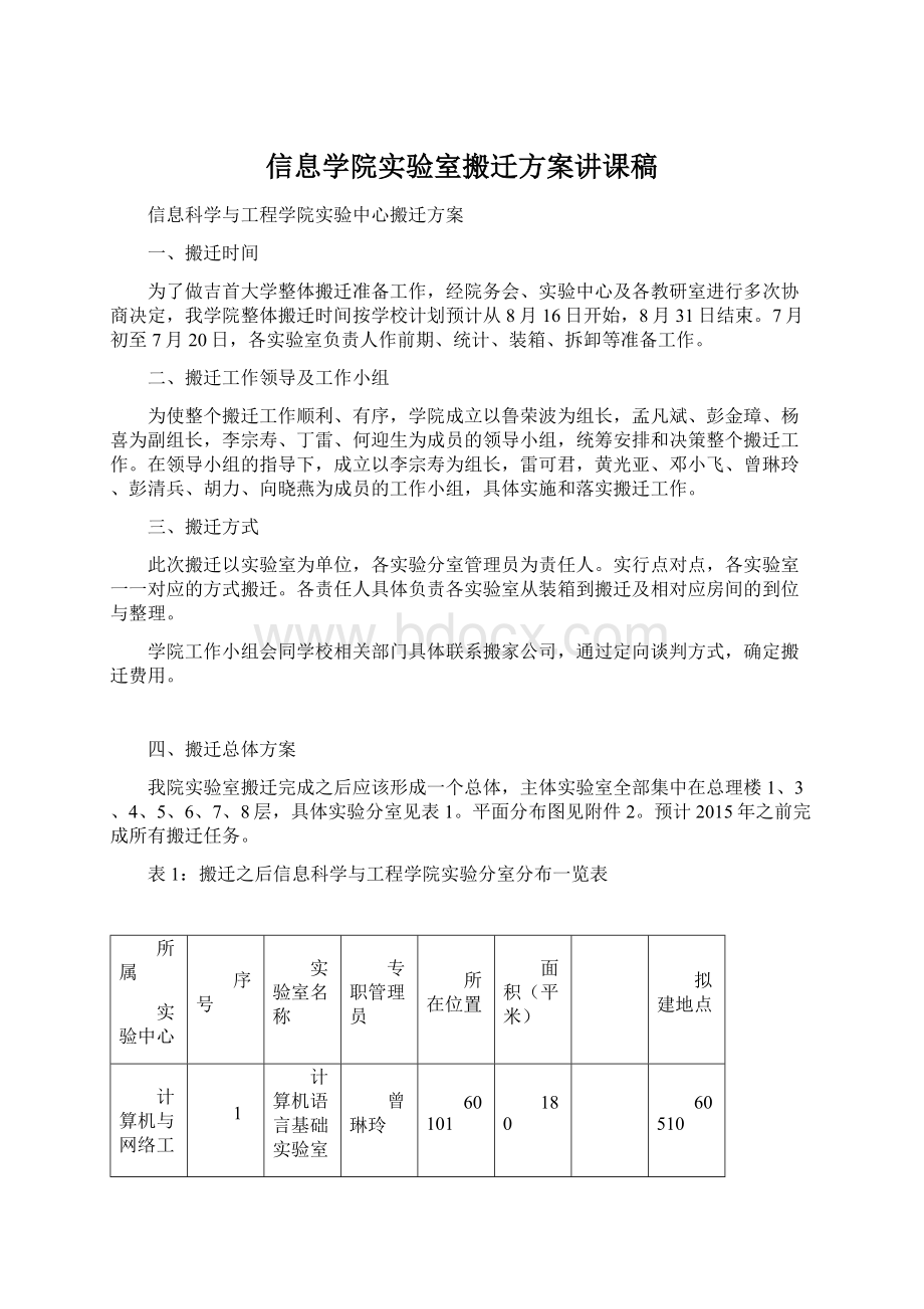 信息学院实验室搬迁方案讲课稿Word格式.docx_第1页