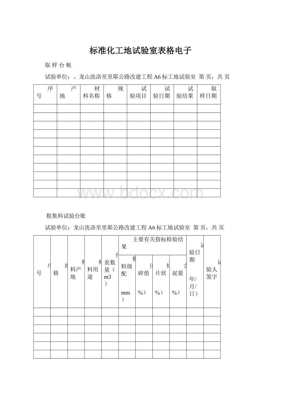 标准化工地试验室表格电子.docx_第1页