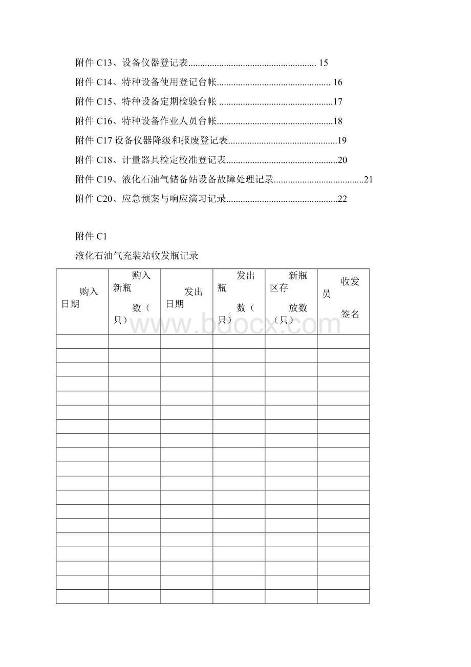 液化气库气瓶充装质量管理手册附件C操作记录表Word文件下载.docx_第2页