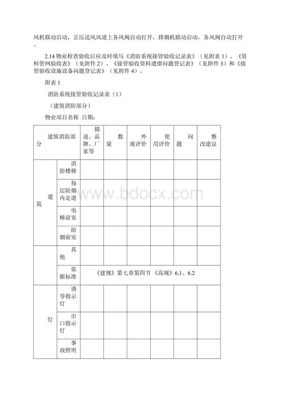 消防物业接管验收标准和配套表格Word文档格式.docx_第3页