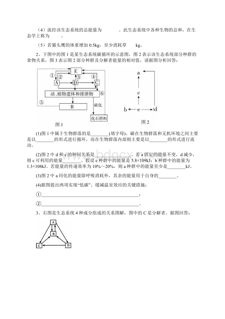 生态系统的结构和功能填空题DOC.docx_第2页