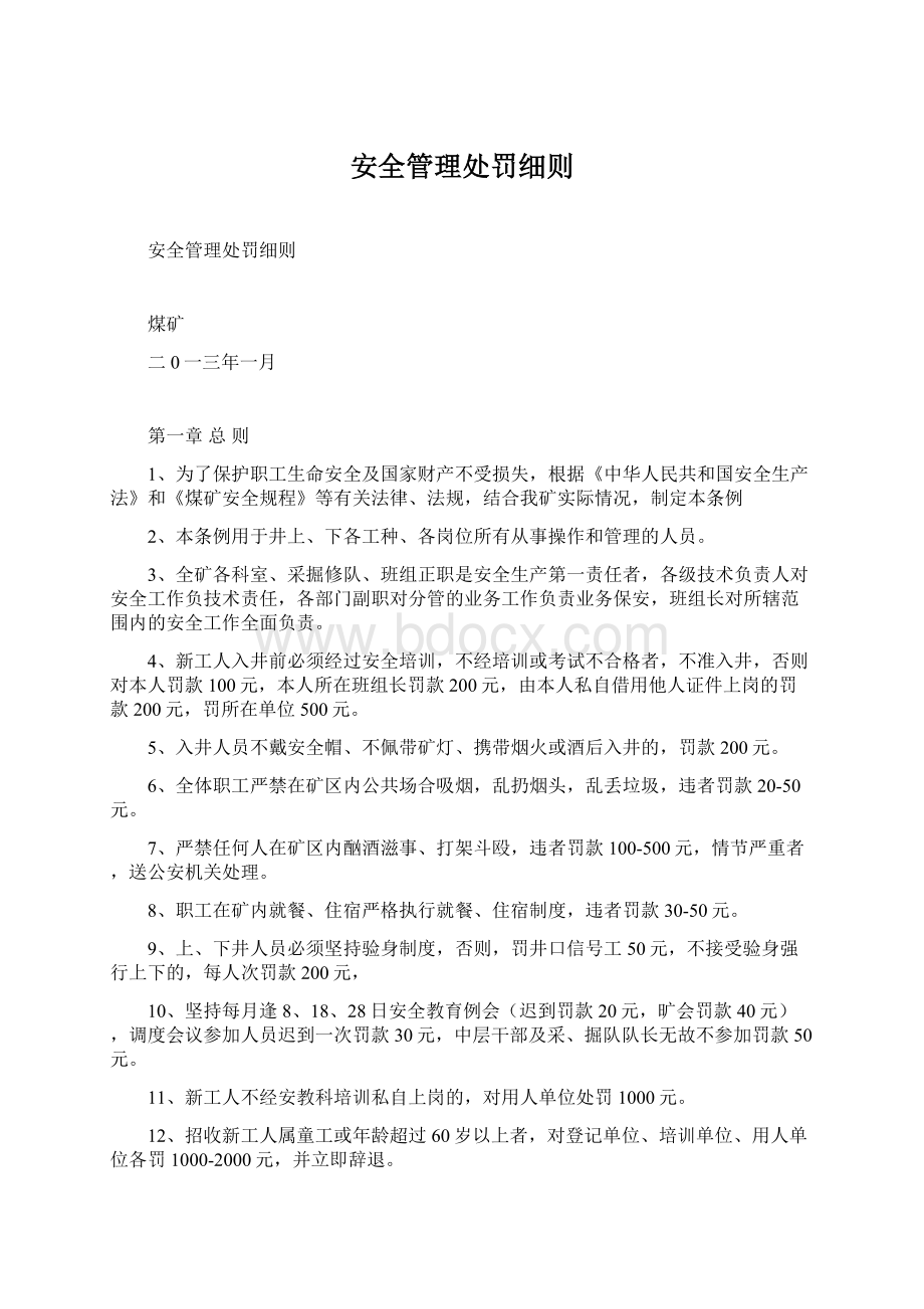 安全管理处罚细则.docx_第1页