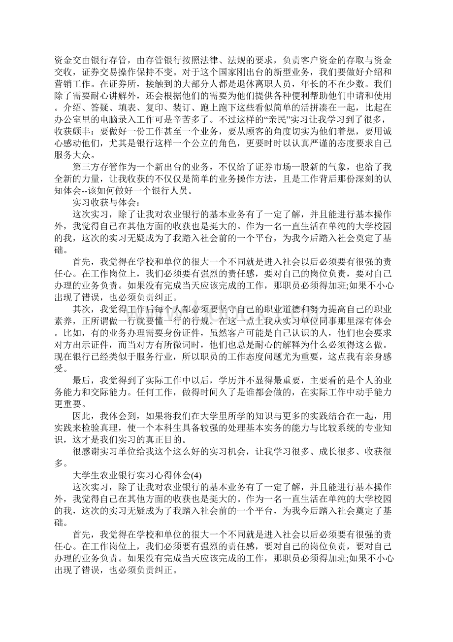 大学生农业银行实习心得体会5篇.docx_第3页