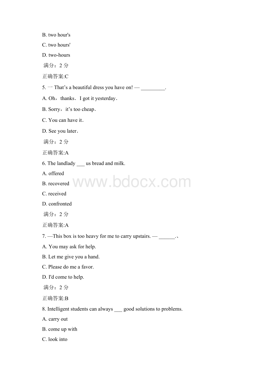 西交《英语4新录》在线作业Word文档下载推荐.docx_第2页