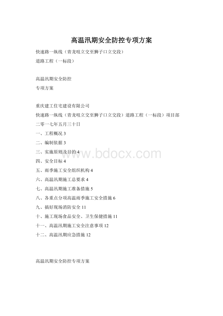 高温汛期安全防控专项方案.docx