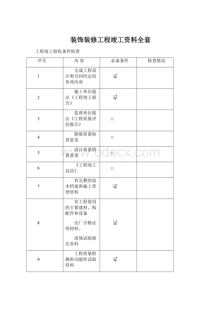 装饰装修工程竣工资料全套.docx_第1页