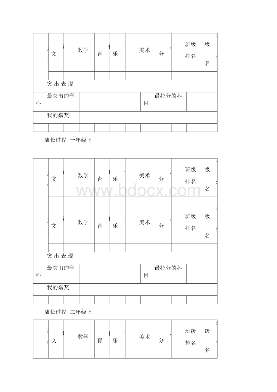 一年级成长档案原创超精彩Word下载.docx_第2页