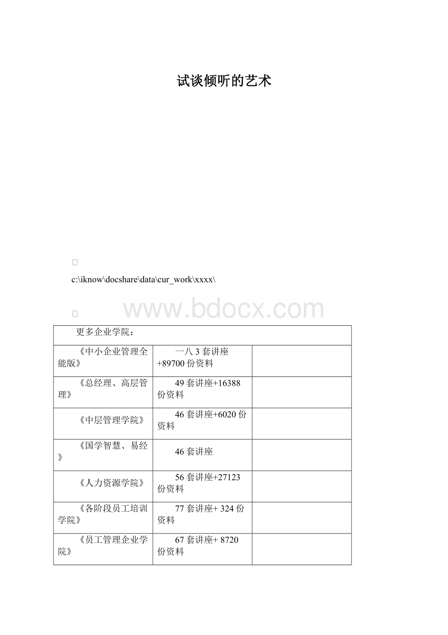 试谈倾听的艺术.docx_第1页