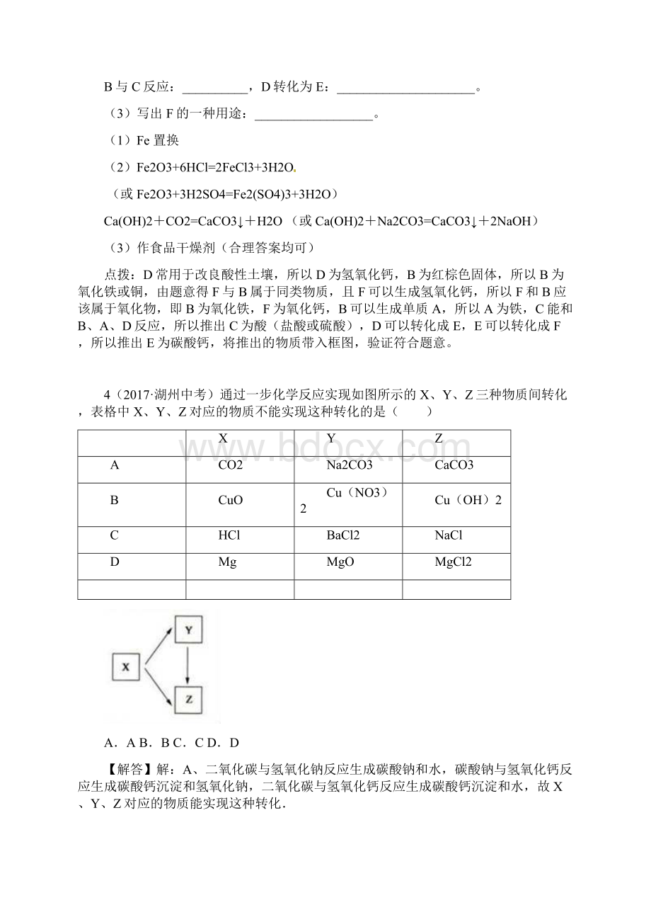 人教版化学真题汇编23推断题.docx_第3页