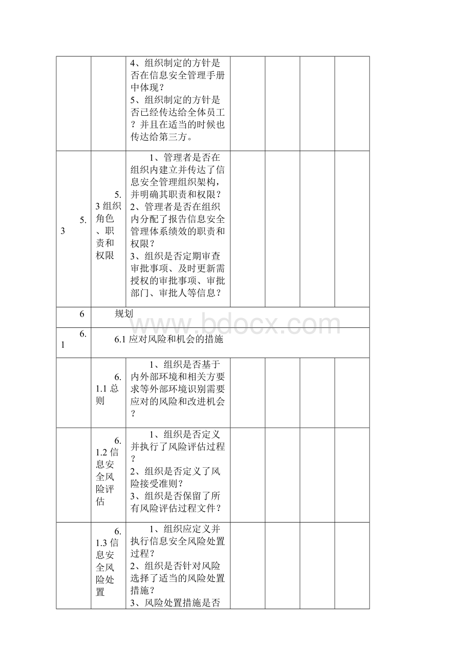 ISO27001信息安全管理体系内部审核检查表.docx_第3页