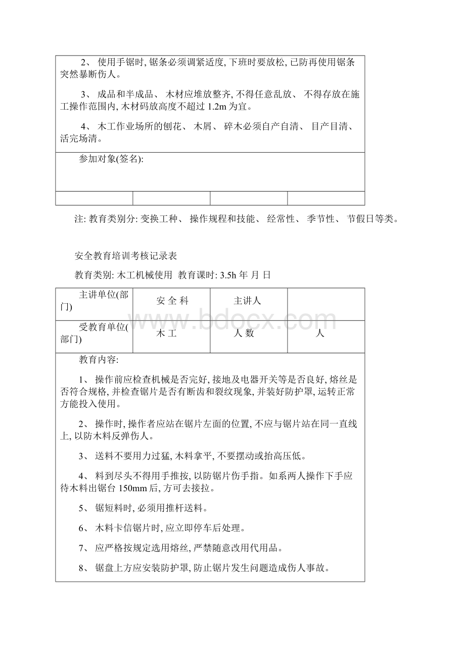 施工管理人员年度安全培训考核记录模板Word格式文档下载.docx_第3页