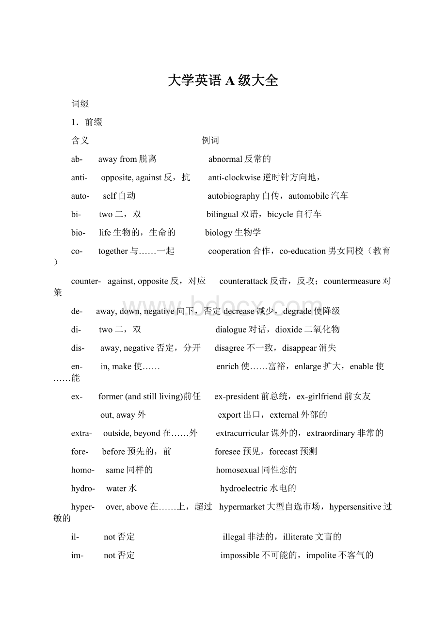 大学英语A级大全.docx