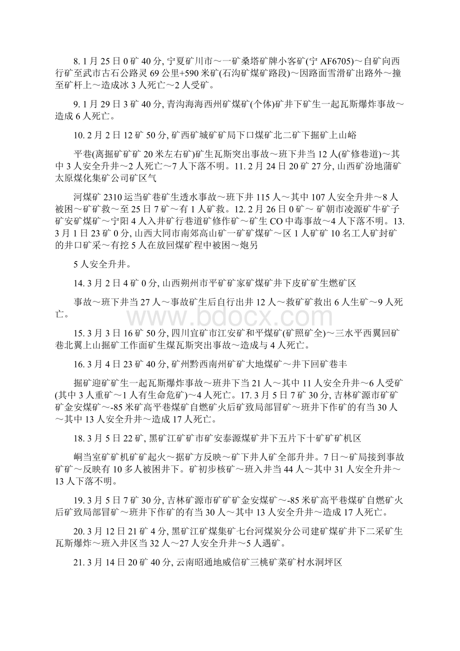 煤矿事故统计文档格式.docx_第2页