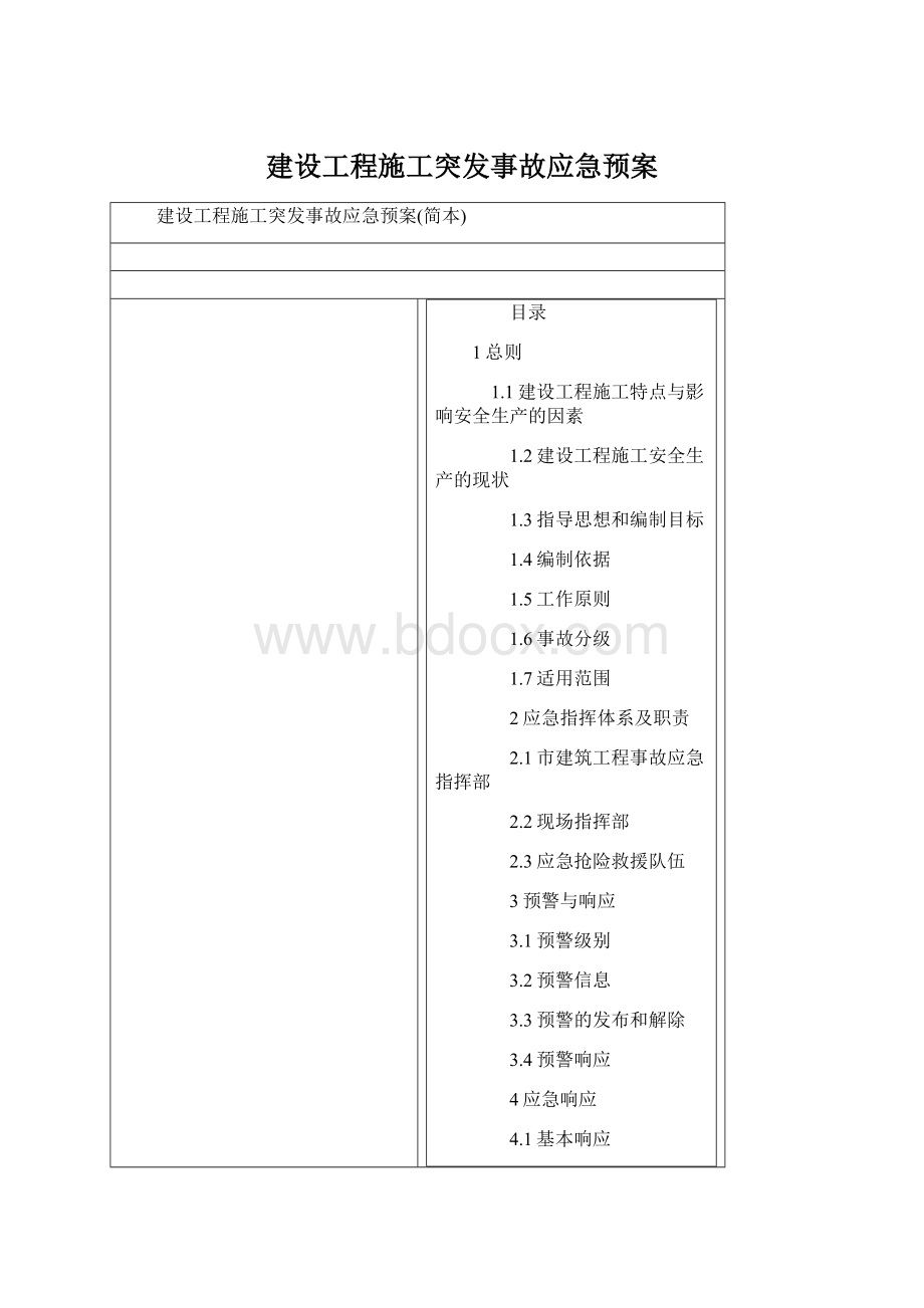 建设工程施工突发事故应急预案.docx_第1页