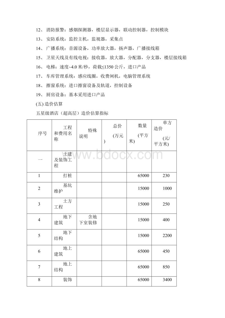 各类酒店工程造价估算完整版.docx_第3页