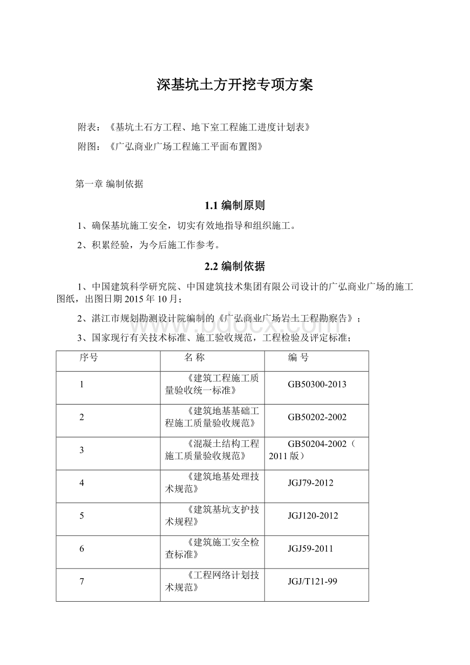 深基坑土方开挖专项方案Word文档格式.docx