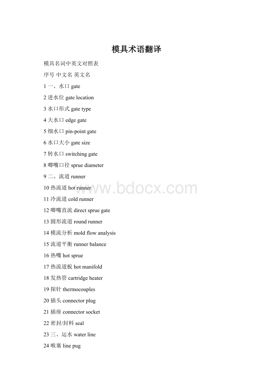 模具术语翻译Word文档下载推荐.docx