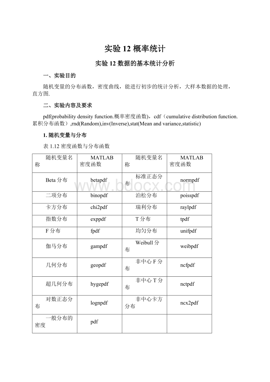 实验12 概率统计Word下载.docx