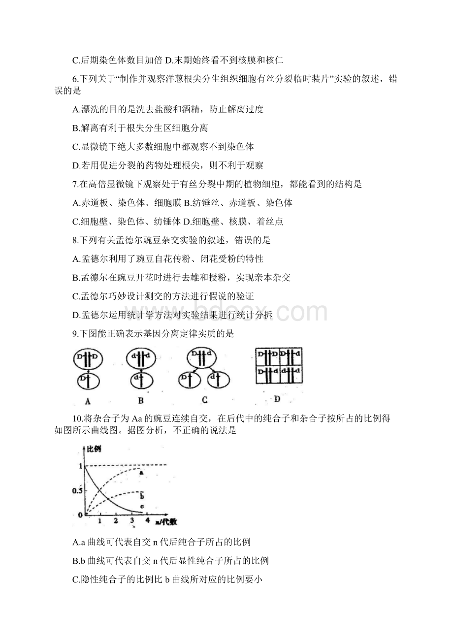 四川省成都市高新区高一生物下学期期末考试试题.docx_第2页