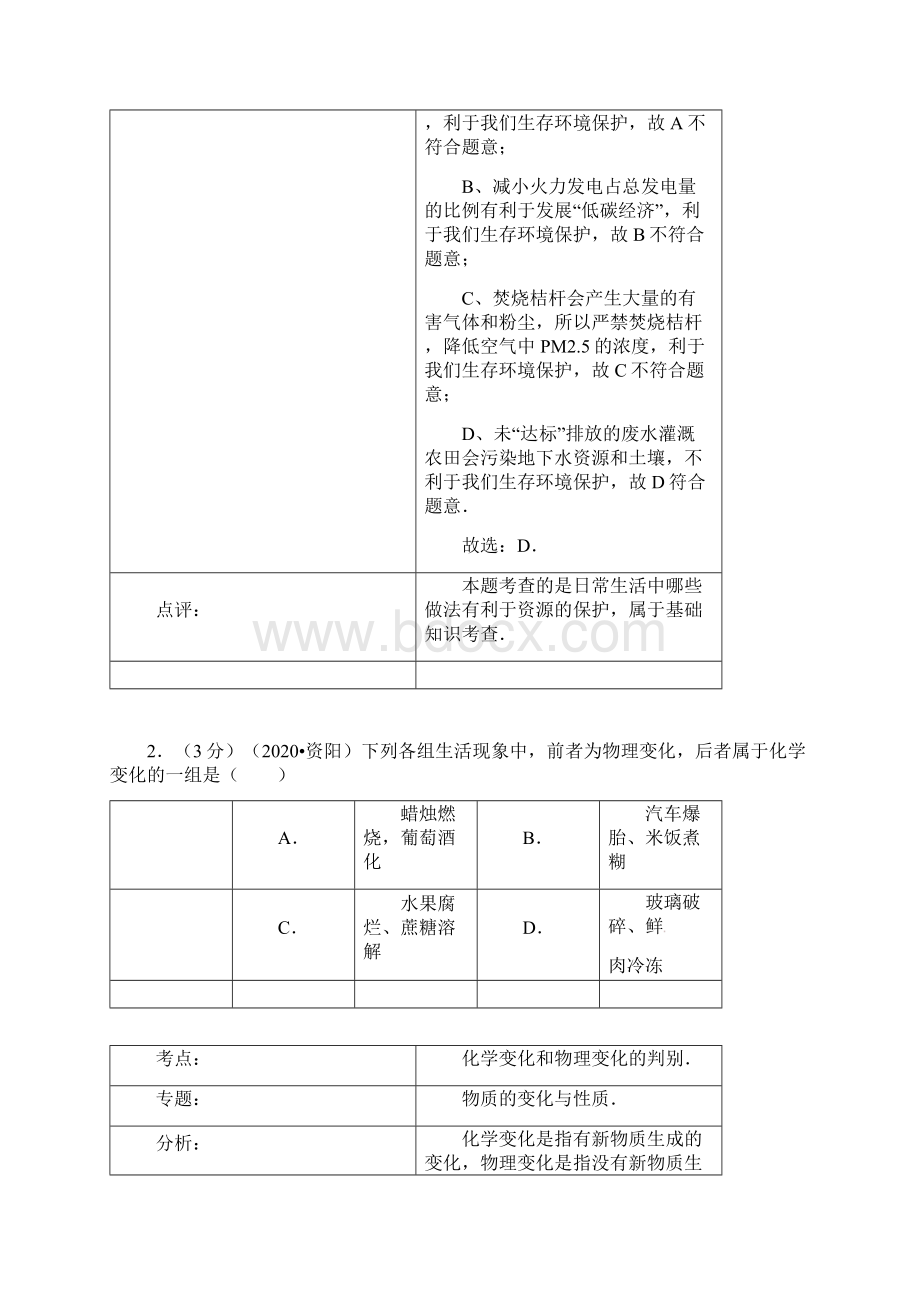 四川省资阳市中考化学真题试题解析版.docx_第2页