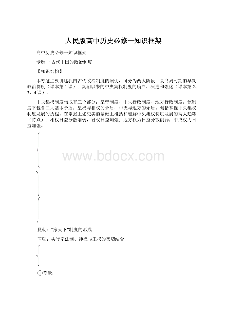 人民版高中历史必修一知识框架.docx_第1页