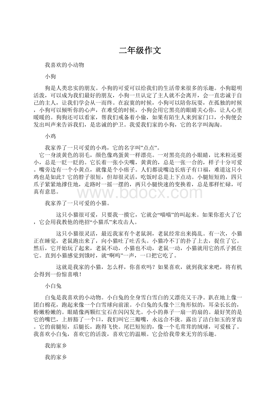 二年级作文Word文档下载推荐.docx