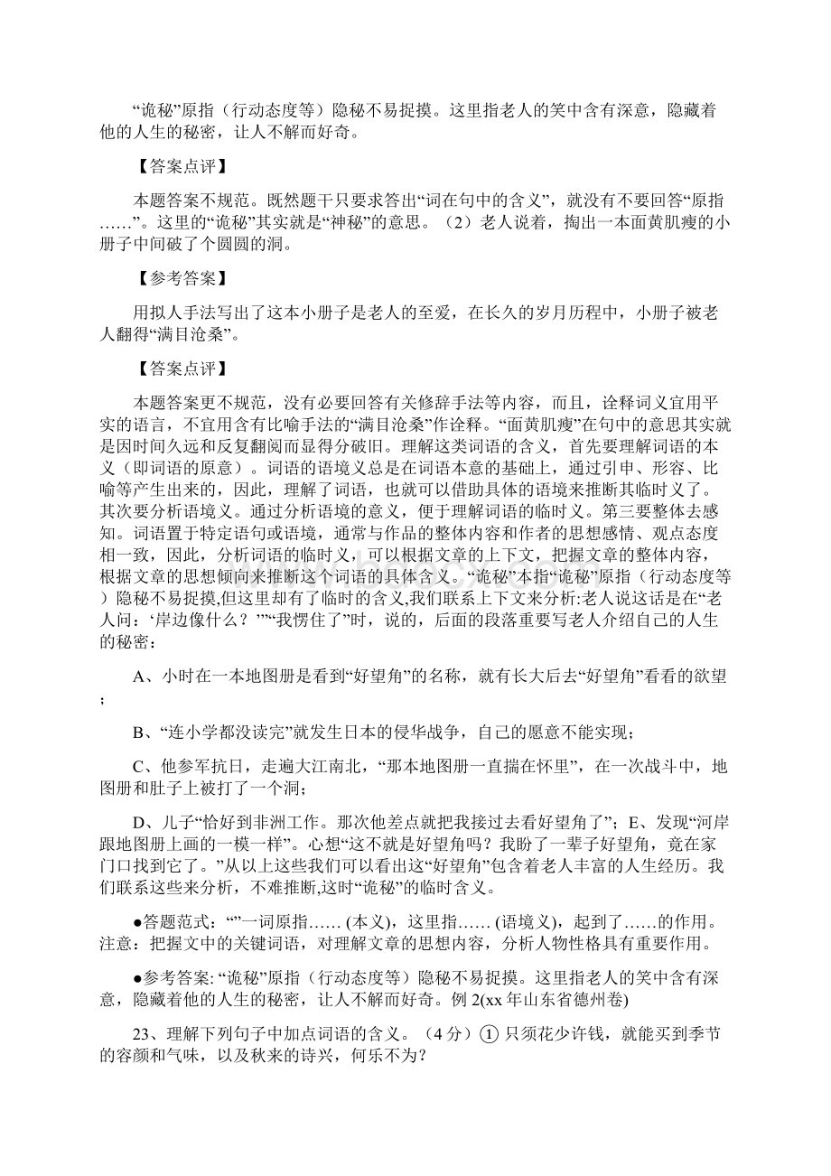 第二讲初中语文阅读理解文中重要词语的含义教师用文档格式.docx_第3页