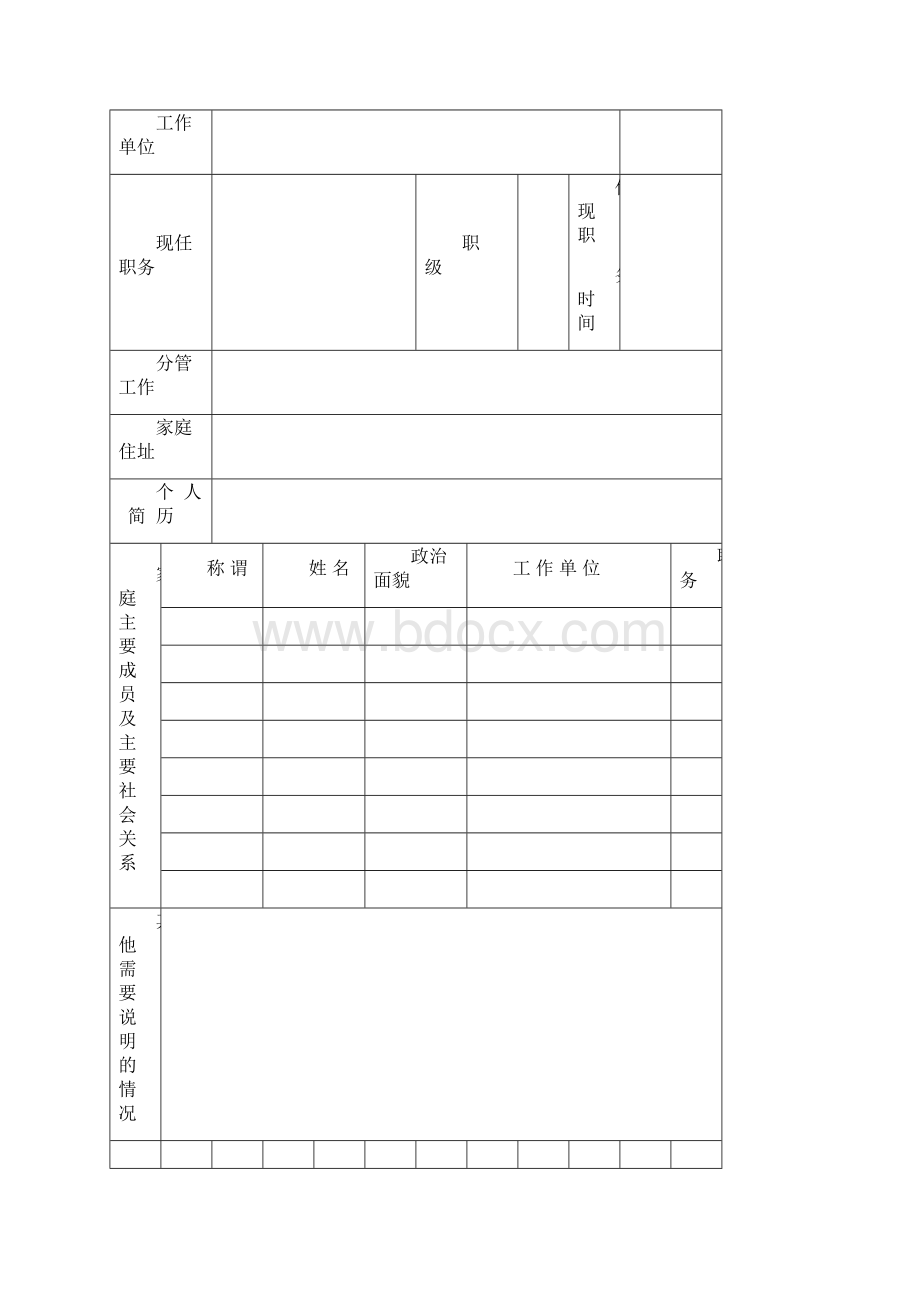 领导干部廉政档案登记表Word文档格式.docx_第2页