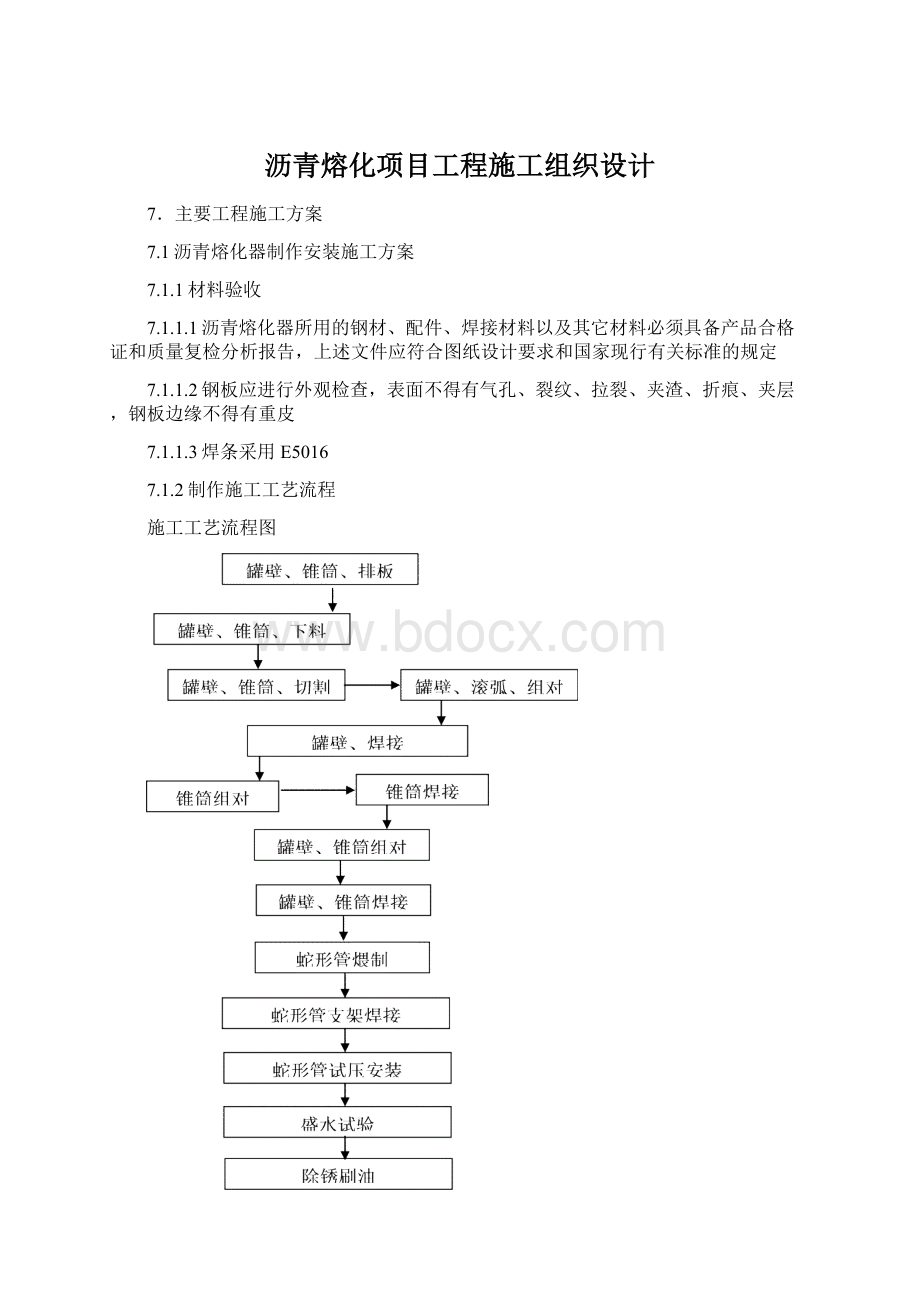 沥青熔化项目工程施工组织设计.docx_第1页