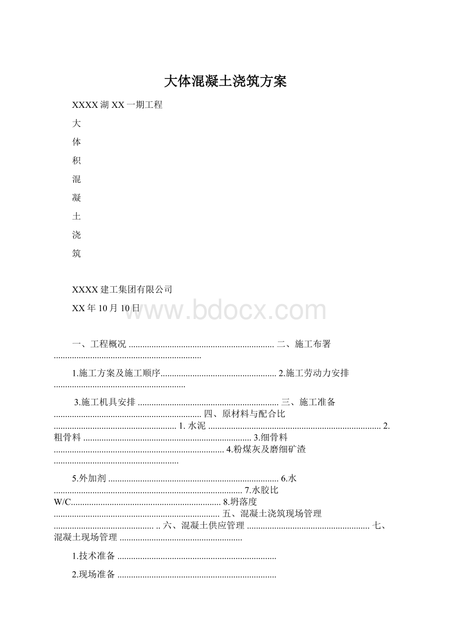 大体混凝土浇筑方案.docx