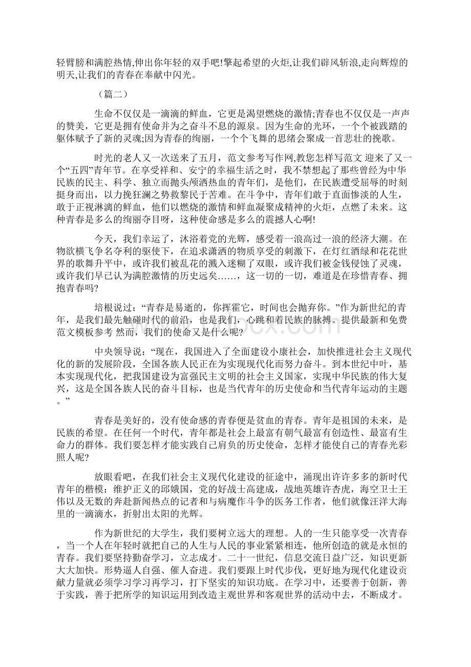 青年教师迎五四青年节演讲稿四篇Word格式.docx_第2页