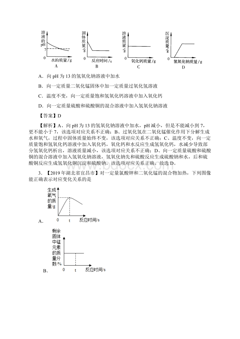 度中考真命题化学真命题分类汇编收集27坐标图像题第01期解析版.docx_第2页