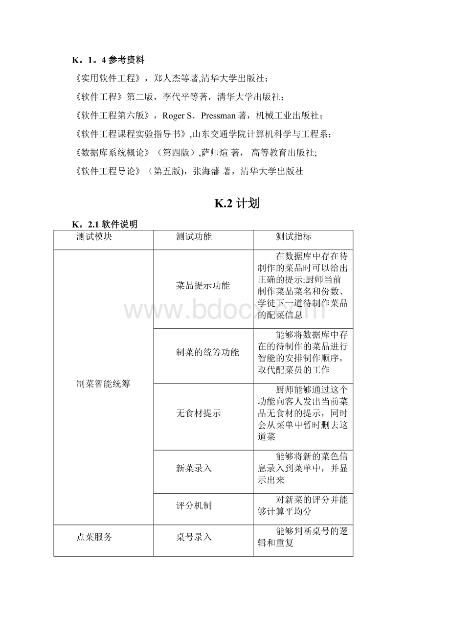 饭店点菜系统测试计划精品管理资料Word文档下载推荐.docx_第3页