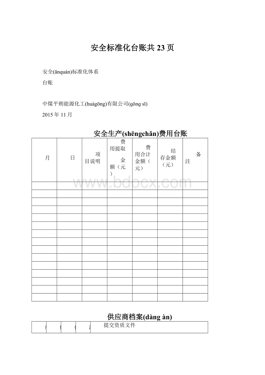 安全标准化台账共23页文档格式.docx