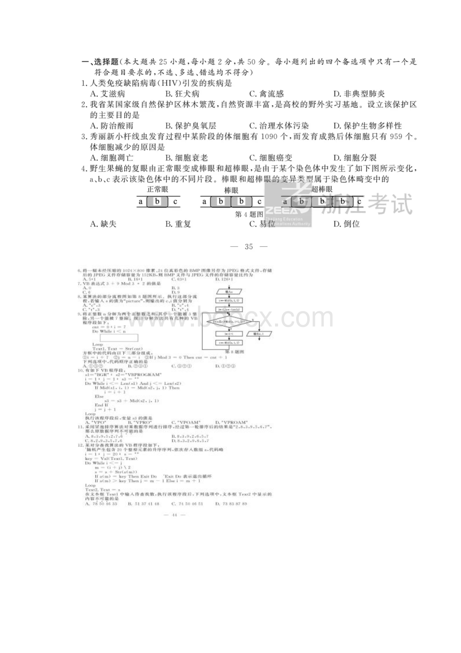 浙江选考信息技术试题及答案.docx_第2页