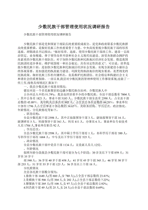 少数民族干部管理使用状况调研报告Word格式文档下载.docx