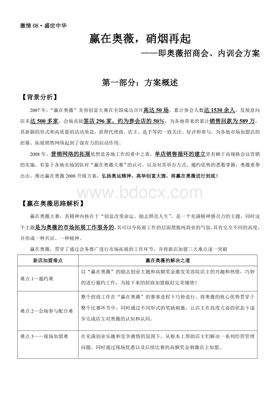 赢在奥薇硝烟再起(奥薇招商会方案).doc