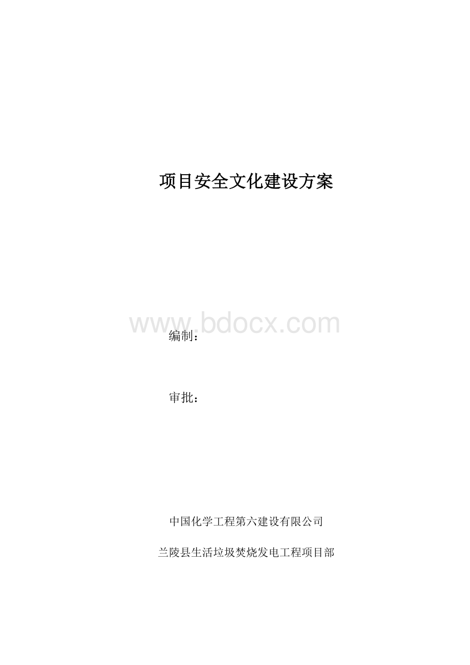 项目安全文化建设方案Word文件下载.docx_第1页