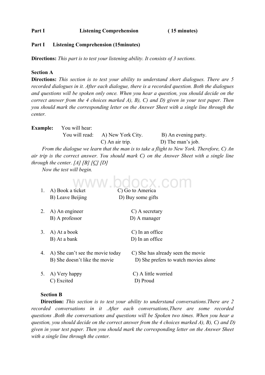 高等学校英语应用能力考试A级试题及答案.doc