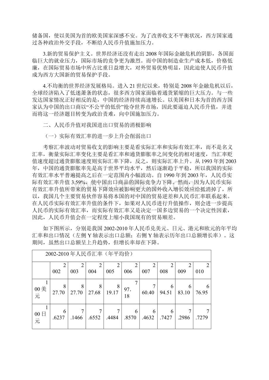 浅析人民币升值对我国进出口贸易的影响及对策.docx_第3页