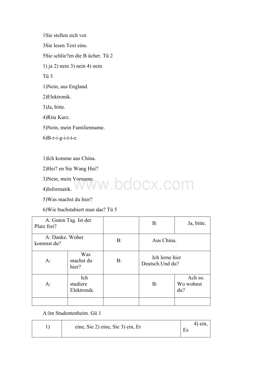 完整版新编大学德语第二版第一册练习答案docx.docx_第2页