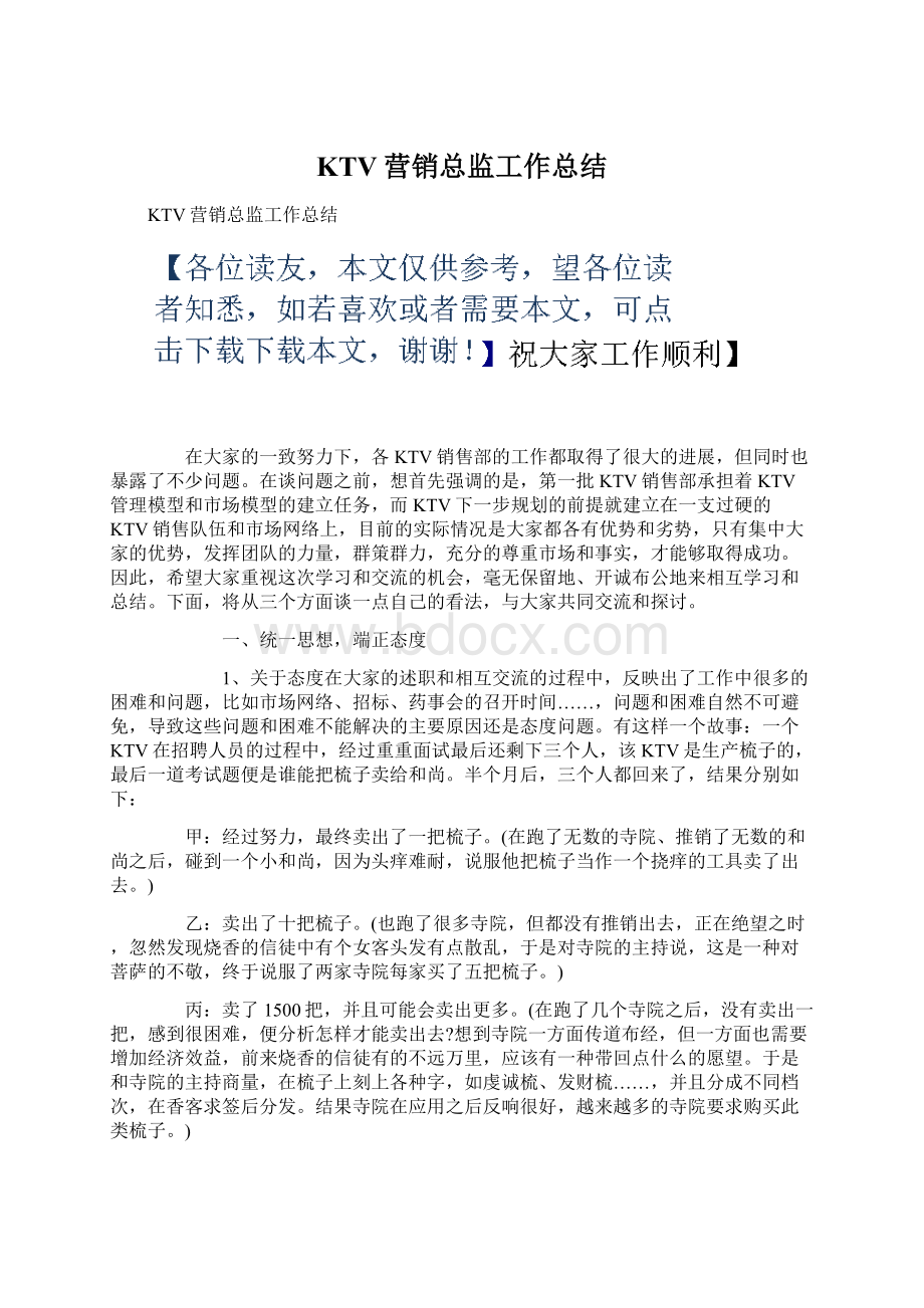 KTV营销总监工作总结文档格式.docx