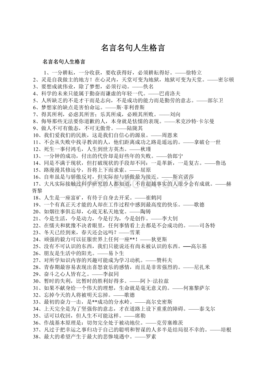 名言名句人生格言文档格式.docx_第1页