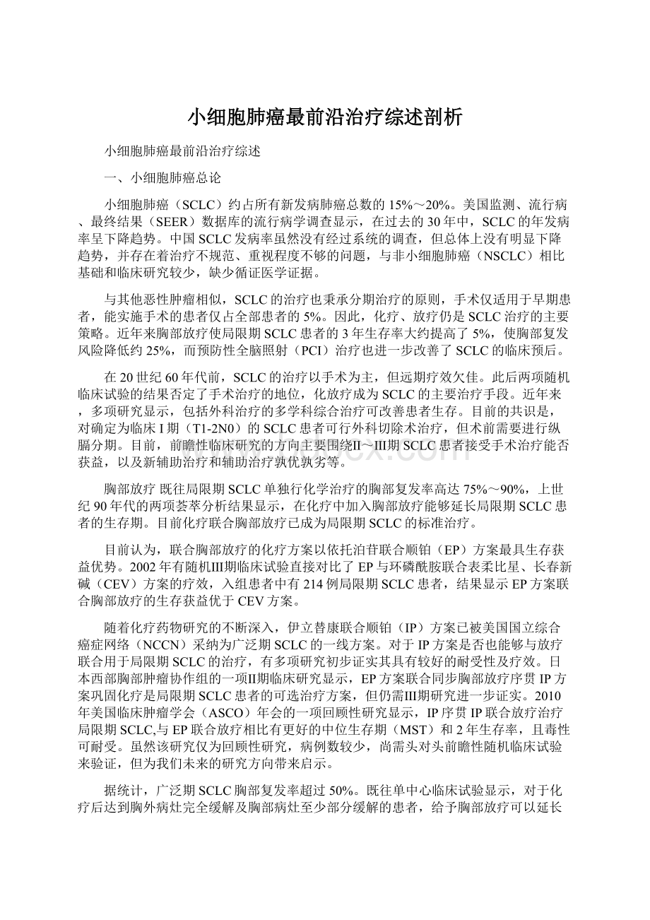 小细胞肺癌最前沿治疗综述剖析.docx_第1页