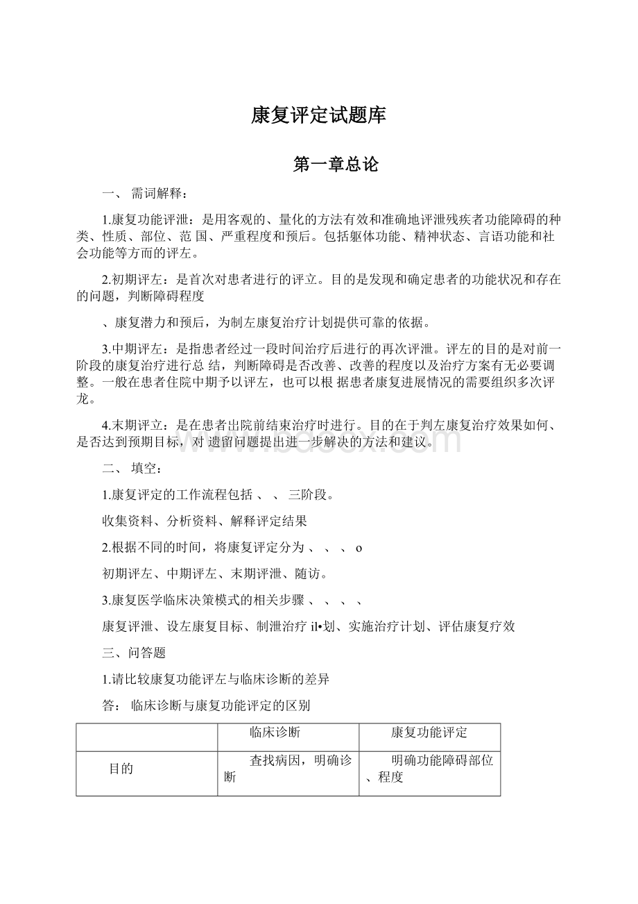 康复评定试题库Word格式文档下载.docx_第1页