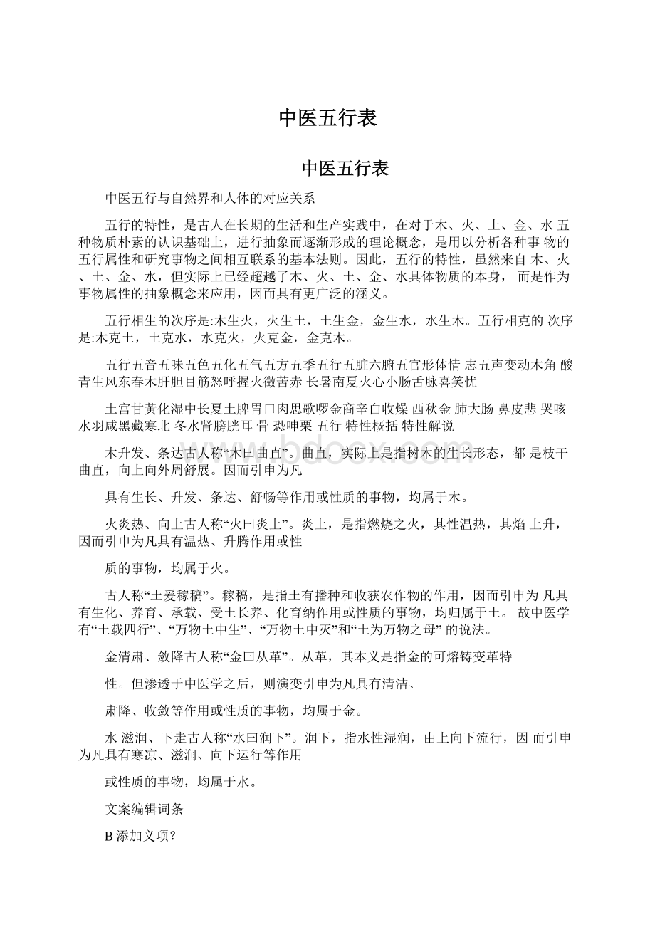 中医五行表Word文档下载推荐.docx